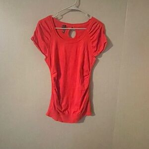 Maurices Bright Coral Short Sleeve Top